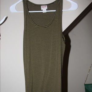 army green & black striped dress